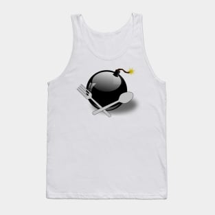 Funny Explosive Bomb with Spoon and Fork Utensils Tank Top